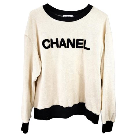 chanel paris sweatshirt beige|chanel sweatshirt pullovers.